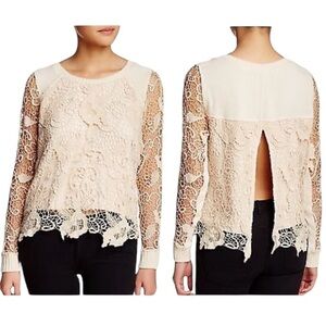 Free People Elegant Cream Lace Women's Top Size XS